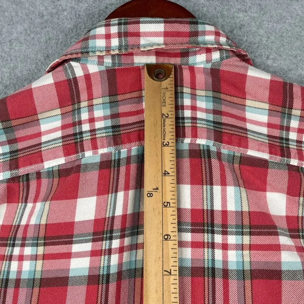 J Crew Shirt Red Plaid Pockets Casual Classic Button Up Long Sleeve Mens Medium